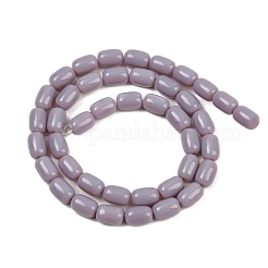 オペークガラスビーズ連売り  バレル  アザミ  9x6mm  穴：1mm  約43個/連  15.28''（38.8センチメートル）&nbsp;GLAA-Z015-02C