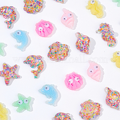 80Pcs 10 Style Ocean Theme Transparent Resin Cabochons&nbsp;CRES-NB0001-32