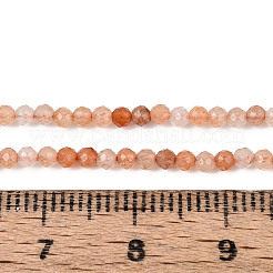 天然石レッドアベンチュリンビーズ連売り  ラウンド  多面カット  2~2.5mm  穴：0.5mm  約165~189個/連  14.96~15.75'''（38~40センチメートル）&nbsp;G-T143-08