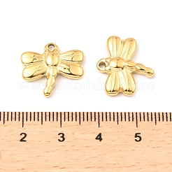 304ステンレスペンダント  トンボチャーム  18KGP本金メッキ  15.5x17x3mm  穴：1.6mm&nbsp;STAS-A089-20G