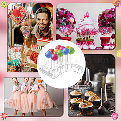 20-Hole Arc-Shaped Transparent Acrylic Lollipop Display Holder&nbsp;ODIS-WH0043-03A