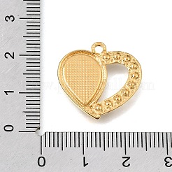 304ステンレススチールエナメルペンダント  ハートチャーム  ラインストーン付き  ゴールドカラー  20.5x20.5x2.5mm  穴：1.8mm&nbsp;STAS-D393-04G