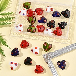 24Pcs 5 Colors Handmade Millefiori Glass Beads&nbsp;LAMP-FS0001-36