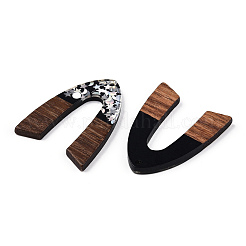 Opaque Resin & Walnut Wood Pendants&nbsp;RESI-N039-66C