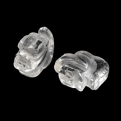 天然水晶彫刻半穴ビーズ  ロッククリスタル動物ビーズ  ドラゴン  16.5x20x9.5mm  穴：1mm&nbsp;G-K367-02E