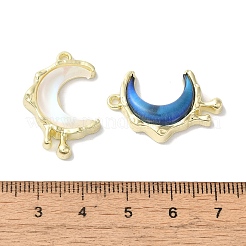 ラックメッキ合金ペンダント  ガラスと  カドミウムフリー＆ニッケルフリー＆鉛フリー  ムーン  ゴールドカラー  ゴールドカラー  26x17x5mm  穴：1.5mm&nbsp;FIND-I039-040G