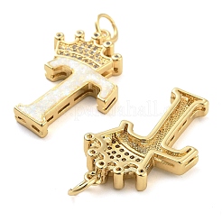 Brass Micro Pave Clear Cubic Zirconia Pendants&nbsp;KK-G498-01T-02