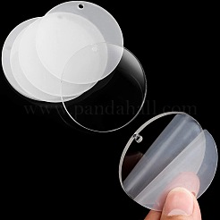 透明アクリルブランクビッグペンダント  フラットラウンド  キーホルダーやジュエリー用  透明  50x2.5mm  穴：2.5mm&nbsp;TACR-WH0002-11