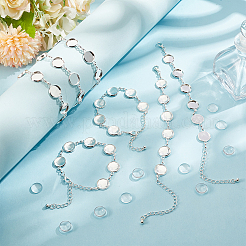 60Pcs Transparent Glass Cabochons with 10Pcs Brass Bracelet Making&nbsp;DIY-GO0002-32B