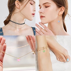 蝶のアクリルチャーム50個  304ステンレススチールループ付き  ゴールド  12mm  穴：3mm&nbsp;HJEW-YW00234-01