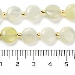 天然新しいヒスイの​​ビーズ連売り  シードビーズで  フラットラウンド  9.5~10.5x4~5mm  穴：0.8mm  約32個/連  15.47''（39.3センチメートル）&nbsp;G-H005-B07-01