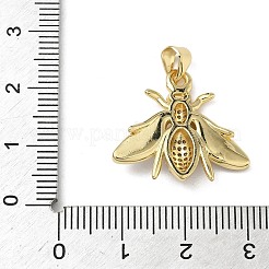 真鍮マイクロパヴェクリアキュービックジルコニアペンダント  シェルと  昆虫チャーム  16KGP本金メッキ  20x22x4mm  穴：4.5x3.5mm&nbsp;KK-L257-19G