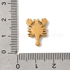 304ステンレスペンダント  エビのチャーム  イオンプレーティング（ip）  ゴールドカラー  16.5x12x2.5mm  穴：0.8mm&nbsp;STAS-K255-28G