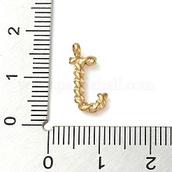 316サージカルステンレスペンダント＆チャーム  ゴールドカラー  文字J  14x7x2mm  穴：2mm&nbsp;LS-STAS-D031-01J