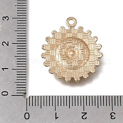 合金エナメルチャーム  花のチャーム  プラスチック模造パールとラインストーン付き  ゴールドカラー  25x22x3.5mm  穴：1.8mm&nbsp;FIND-C097-05G