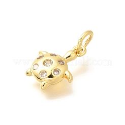 Brass Micro Pave Cubic Zirconia Pendants&nbsp;KK-Q040-02J-G