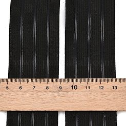 ポリエステル滑り止めゴムバンド  シリコンウェビング  衣類用アクセサリー  ブラック  38x1.2mm  6ヤード/ロール&nbsp;FB-XCP0001-08