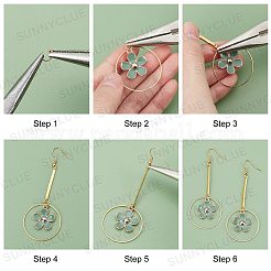 DIYジュエリーセット作成キット  合金エナメルと鉄のペンダントを含む  ガラスパールビーズ  合金コネクター  真鍮製のリンクとアズキチェーンとピンと丸カンとピアスフック  ミックスカラー  ペンダント：26ピース/セット&nbsp;DIY-SC0017-27