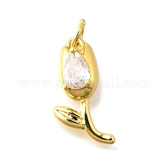 Brass Micro Pave Cubic Zirconia Pendants&nbsp;KK-Z102-01G-01