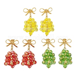 3 Pairs Christmas Bell Brass Dangle Stud Earrings&nbsp;EJEW-MZ00495