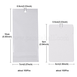 100Pcs Rectangle Paper One Pair Earring Display Cards with Hanging Hole&nbsp;CDIS-YW0001-02B