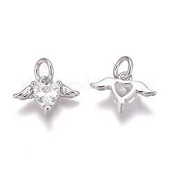 Brass Micro Pave Clear Cubic Zirconia Charms&nbsp;ZIRC-O035-26P