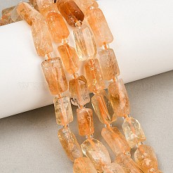 加熱された天然シトリンビーズ連売り  ナゲット  10~13x7~8mm  穴：0.8mm  約28~30個/連  15.75''（40センチメートル）&nbsp;G-O170-113