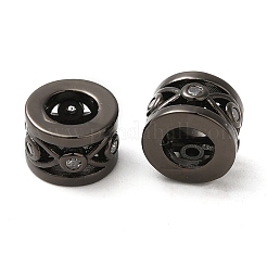 Rack Plating Brass Cubic Zirconia Hollow Column European Beads&nbsp;KK-Z033-25
