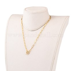 真鍮ペーパークリップチェーンネックレス  304ステンレススチールトグル留め具付き  ゴールドカラー  18.35インチ（46.6cm）&nbsp;NJEW-JN03194