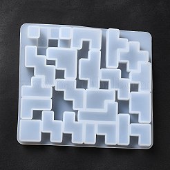 ピラミッドパズルシリコーン型  レジン型  UVレジン＆エポキシ樹脂のジュエリー作り用  ホワイト  183~205x183~205x22~32mm  内径：28~195x28~173mm  2個/セット&nbsp;DIY-F110-01