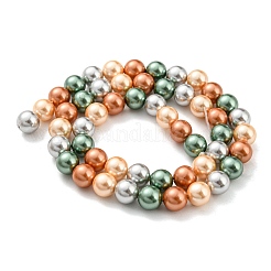 Electroplated Shell Pearl Beads Strands&nbsp;X-SHEL-F008-03B-02