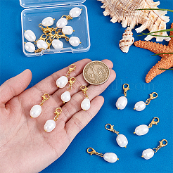 20Pcs Oval Natural Pearl Pendant Decoration&nbsp;HJEW-PH02069