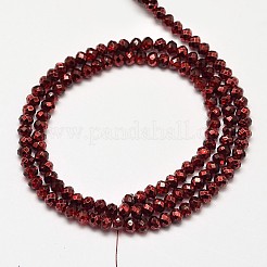 Faceted Rondelle Transparent Painted Glass Beads Strands&nbsp;DGLA-J001-C04