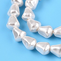透明スプレー塗装ガラスビーズ連売り  多面カット  ティアドロップ  フローラルホワイト  7x6.5x5.5mm  穴：0.9mm  約58個/連  16.14~16.34インチ（41~41.5cm）&nbsp;GLAA-N001-28