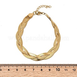 304 Stainless Steel Interlocking Herringbone Chain Bracelet for Women&nbsp;BJEW-K240-08C-G