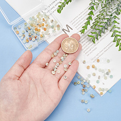 1連売り天然花アマゾナイトビーズ連売り  ヒシビーズ  フラットラウンド/ディスク  4~4.5x2.5mm  穴：0.7mm  約167個/連  15.43インチ（39.2cm）&nbsp;G-AR0005-85