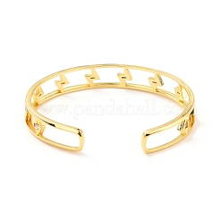 Lighting Bolt Hollow Carved Cubic Zirconia Cuff Bangle&nbsp;BJEW-D448-19G-RS