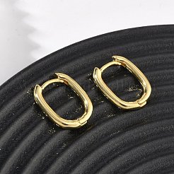 女性のための真鍮のフープピアス  U字型  長持ちメッキ  ラックめっき  鉛フリー＆カドミウムフリー  ゴールドカラー  17x13.5x2.5mm&nbsp;KK-CBA760A-09G