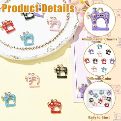 10Pcs 5 Colors Alloy Enamel Charms&nbsp;ENAM-CJ0007-55