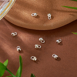 スターリングシルバーのつぶし玉カバー10個925個  銀  5.4x3mm  穴：2mm  内径：1.3mm&nbsp;STER-TA0001-50