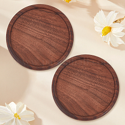 2Pcs Black Walnut Wood Cup Mats&nbsp;AJEW-CL0006-41