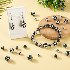 36Pcs 4 Styles Tibetan Style dZi 3-Eye Beads&nbsp;G-TA0002-68