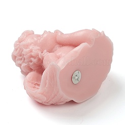 キューピッド型アロマテラピー無煙キャンドル  ボックス付き  結婚式のための  パーティー  奉納  オイルバーナーとクリスマスの飾り  ピンク  9.7x6.15x8.2cm&nbsp;LS-DIY-B004-C04