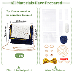 DIYメッシュトートメイキングキット  プラスチックネット付き  鉄製チェーンバッグストラップ  ポリエステル糸とマグネットクラスプ  ミックスカラー&nbsp;DIY-WH0304-255