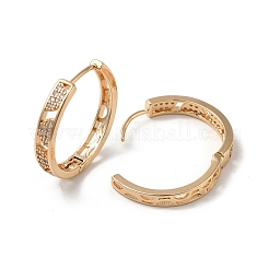 Brass Micro Pave Cubic Zirconia Hoop Earrings&nbsp;EJEW-M238-74KCG