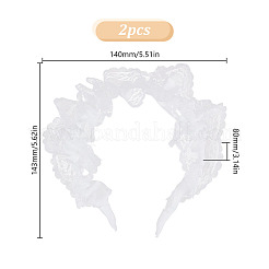 Cloth Wrinkle Lace Hair Bands for Women Girl&nbsp;OHAR-WH0029-11A