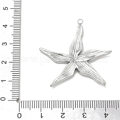 304ステンレスペンダント  質感のあるヒトデのチャーム  ステンレス鋼色  37x35.5x2.5mm  穴：2mm&nbsp;SA-CBA18B1-01P