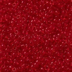 MIYUKIラウンドロカイユビーズ  日本製シードビーズ  （rr140)透明赤オレンジ  15/0  1.5mm  穴：0.7mm  約5555PCS /ボトル  10 G /ボトル&nbsp;SEED-JP0010-RR0140