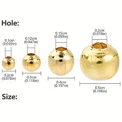 アイアン製スペーサービーズ  長持ちメッキ  ラウンド  ゴールドカラー  2~5mm  穴：1~2mm  1500個/セット&nbsp;IFIN-YW0003-73