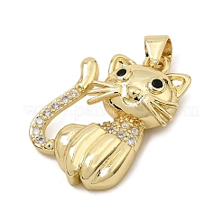 Brass & Clear Cubic Zirconia Pendants&nbsp;CU-CBA3C32-22G